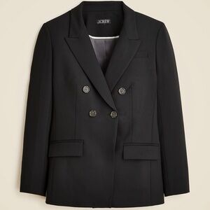 Double-breasted blazer in Italian stretch merino wool blend